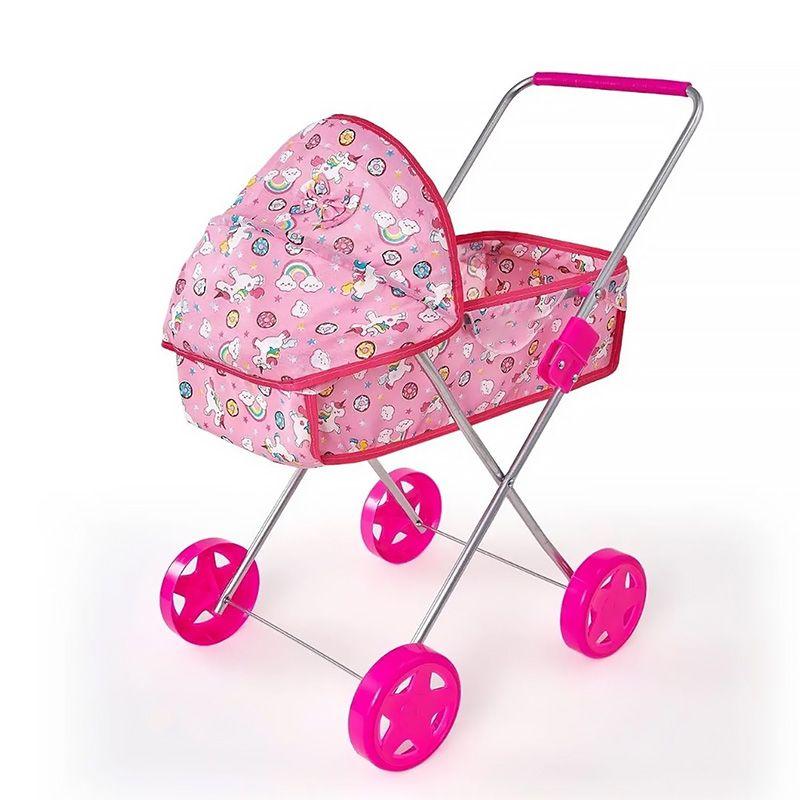 Carrinho de Boneca Roma Xikitinha Rosa com Unicórnio 100001